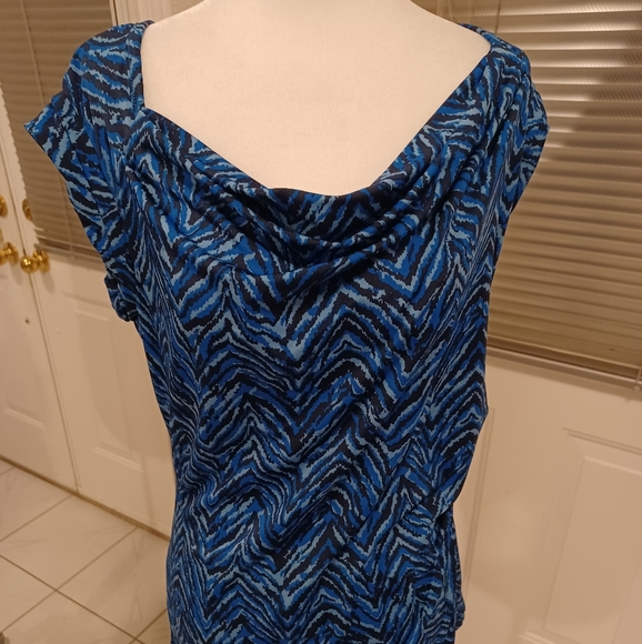$4 Add-on Blue Cowl Neck Top - Size Small - Picture 2 of 8